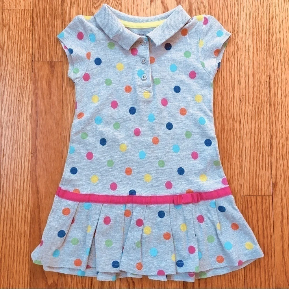 Carter's Toddler Little Girls Polka Dots Short Sleeve Dress